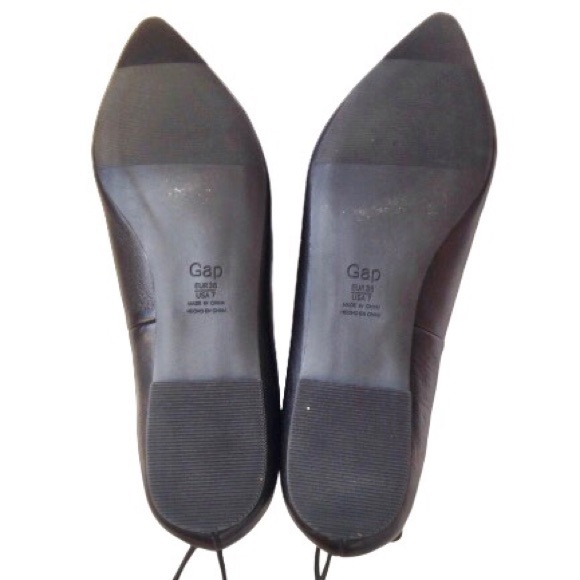 Gap Black Lace Up Baller Ballet Pointy Toe flats 7 - Picture 5 of 8